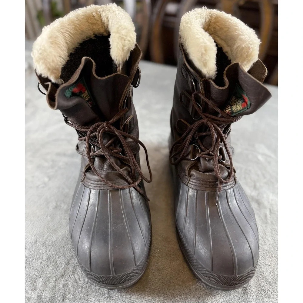 Baffin Winter Snow Boots Mens 11 Leather Waterproof Duck Insulated Faux Fur